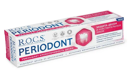 Зубная паста R.O.C.S. / Рокс Periodont Защита десен и чувствительных зубов 94г / уход за полостью рта