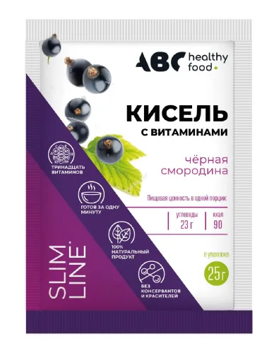 Кисель детский сухой ABC Healthy Food / АВС Хелси фуд Витошка витамины и кальций со вкусом черной смородины 25г / витаминный напиток