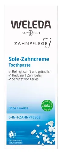 Зубная паста Weleda / Веледа Sole солевая отбеливающая с экстрактом мирры и ратании от кариеса, 75мл / уход за полостью рта