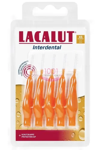 Межзубные ершики для брекетов Lacalut / Лакалют Interdental цилиндрические средней жесткости размер XS оранжевый 5шт. / уход за полостью рта