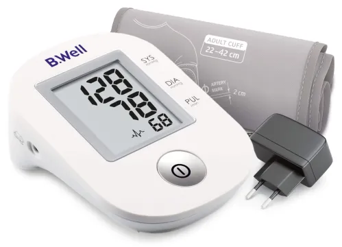 Тонометр B.Well / Би Велл PRO-33 автоматический, с адаптером, с манжетой 22-42см, белый / медицинские товары