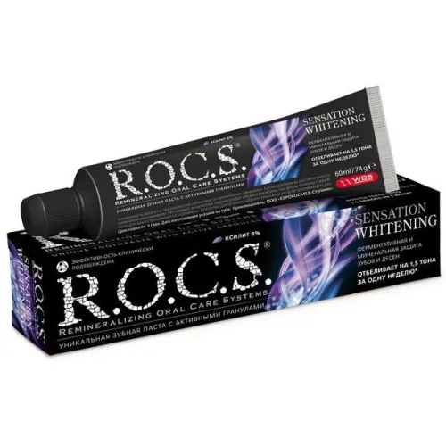 Зубная паста R.O.C.S. / Рокс Sensation Whitening Сенсационное отбеливание туба 74г / уход за полостью рта