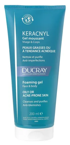 Ducray / Дюкрэ Гель для душа Keracnyl очищающий с цинком, 200мл / гигиена и уход