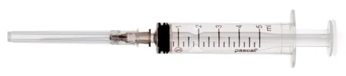 Pascal' / Паскаль Шприц медицинский одноразовый стерильный трехкомпонентный с иглой 22G 0.7х30мм 5мл, 100шт. / медицинское изделие