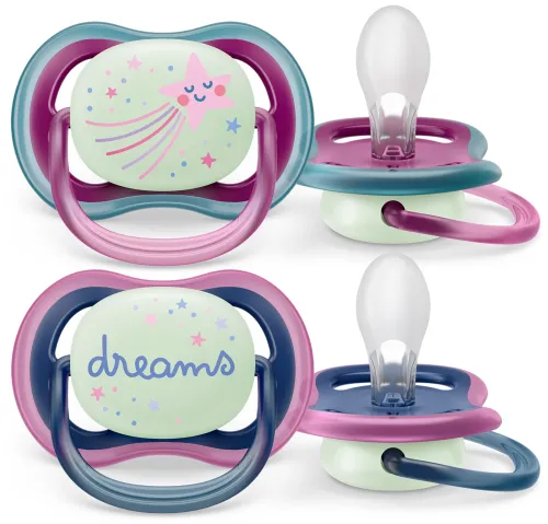 Пустышка для новорожденных Philips Avent / Филипс Авент от 6-18 месяцев силиконовая, в упаковке 2шт. / соска ортодонтическая с футляром для хранения