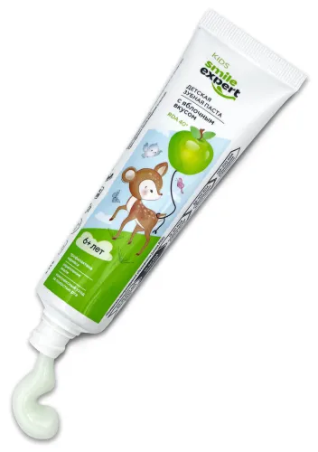 Зубная паста детская Smile Expert / Смайл Эксперт Kids с яблочным вкусом 6+ лет, от кариеса 50мл / уход за полостью рта