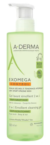 A-Derma / А-Дерма Гель для душа Exomega Control 2в1 смягчающий очищающий для сухой кожи с касторовым маслом, 500мл / гигиена и уход