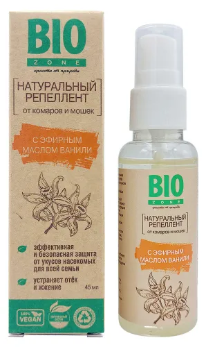 BioZone / БиоЗона Масло косметическое натуральный репеллент для тела с эфирным маслом ванили, 45мл / уходовая косметика