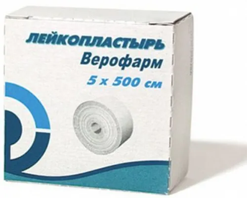 Пластырь Верофарм фиксирующий нестерильный 5х500см 1шт