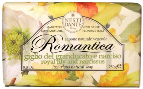 Nesti Dante / Нести Данте Мыло твердое Romantica с королевской лилией и нарциссом туалетное с растительными экстрактами и маслами 250г / гигиена и уход