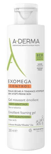 A-Derma / А-Дерма Гель для душа Exomega Control смягчающий пенящийся для сухой кожи с экстрактом ростков овса Реальба, 200мл / гигиена и уход