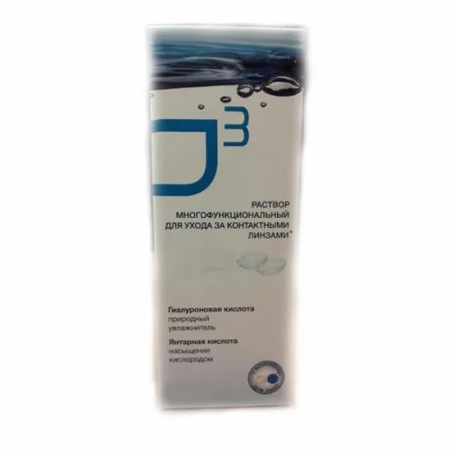 Акваоптик О3 Раствор многофункциональный для ухода за контактными линзами с контейнером 120мл / вода для линз