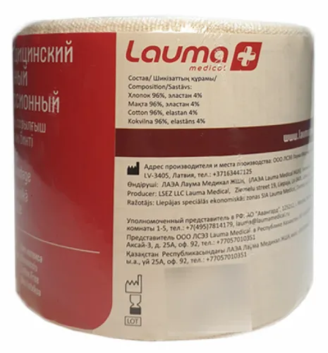Бинт Lauma модель 5 средняя растяжимость, телесный 8см 3.5м