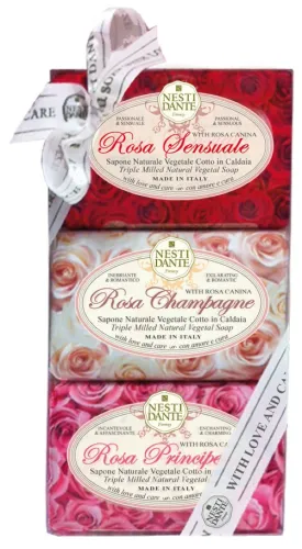 Мыло твердое Nesti Dante Rosa набор 3шт. по 150г
