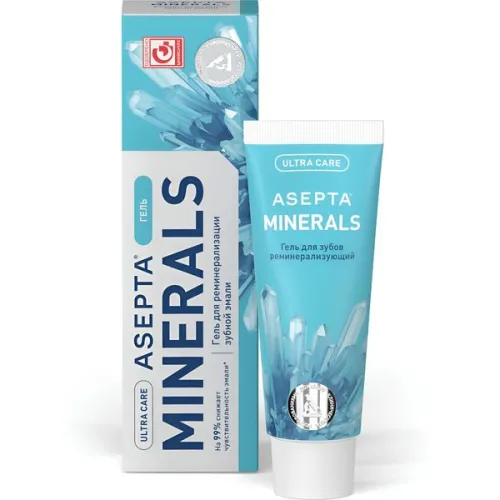 Зубной гель Асепта Minerals реминерализующий для взрослых, с фтором, восстанавливает зубную эмаль и осветляет зубы, 40г / гигиена полости рта