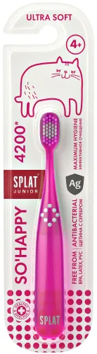 Детская зубная щетка Splat / Сплат Junior ultra 4200 c ионами серебра инновационная от 4 лет ультрамягкая 1шт. / гигиена полости рта