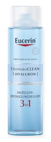 Eucerin / Эуцерин Мицеллярная вода для лица DermatoClean Hyaluron 3 в 1 очищающая для всех типов кожи любого возраста с глицерином, 400мл / средство для снятия макияжа