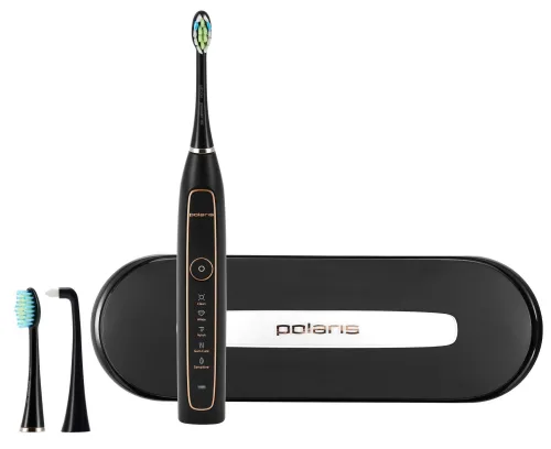 Электрическая зубная щетка Polaris / Поларис PETB 0101 TC звуковая средней жесткости пластиковая черного цвета 5 режимов / для чистки зубов
