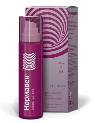 Вертекс Нормавен Спрей тоник от боли, отеков и тяжести в ногах, с экстрактом конского каштана, 100мл / здоровье