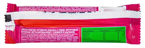 Фруктовый батончик ABC Healthy Food с клюквой и малиной, 30г