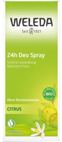 Weleda / Веледа Citrus Дезодорант цитрусовый натуральный без солей алюминия, спрей 100мл / средство от пота