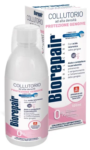 Biorepair / Биорепэйр Ополаскиватель для полости рта COLLUTORIO антибактериальный уход за деснами, от кариеса, с экстрактом календулы 500мл / средство для защиты десен