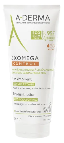 A-Derma / А-Дерма Лосьон для лица и тела смягчающий Exomega Control для сухой кожи любого возраста с ниацинамидом, 200мл / тоник