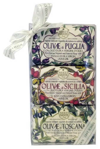 Nesti Dante / Нести Данте Мыло твердое Olivae di Puglia, Sicilia, Toscana туалетное с растительными экстрактами и маслами, набор 3шт. по 150г / гигиена и уход