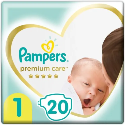 Подгузники Pampers / Памперс Premium Care, ультрамягкие, размер 1, для детей весом 2-5кг, в упаковке 20шт. / памперсы