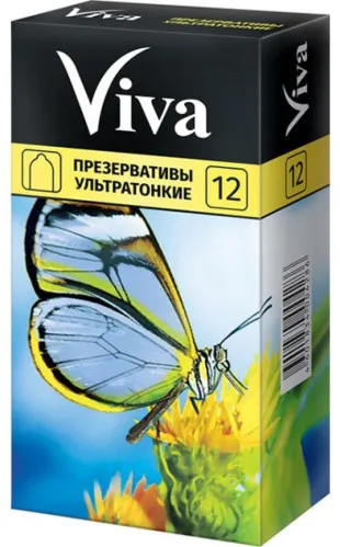 Презервативы Viva / Вива ультратонкие из латекса с силиконовой смазкой 12шт.