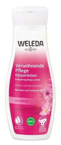 Weleda / Веледа WILDROSE Молочко для тела увлажняющее гармонизирующее, с маслом семян розы, для всех типов кожи, 200мл / уходовая косметика
