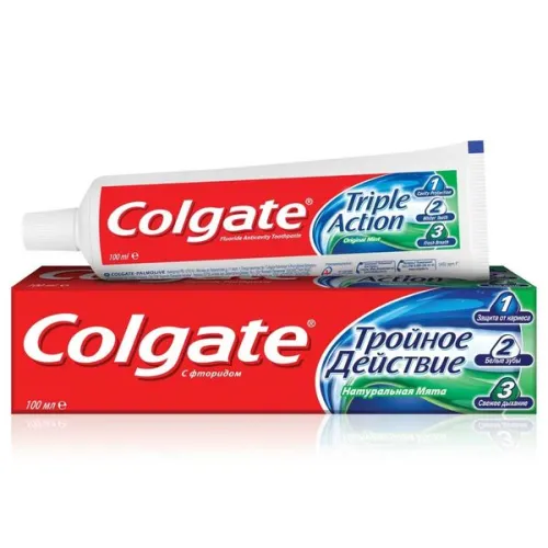 Зубная паста Colgate / Колгейт Тройное действие тюбик 100мл / уход за полостью рта