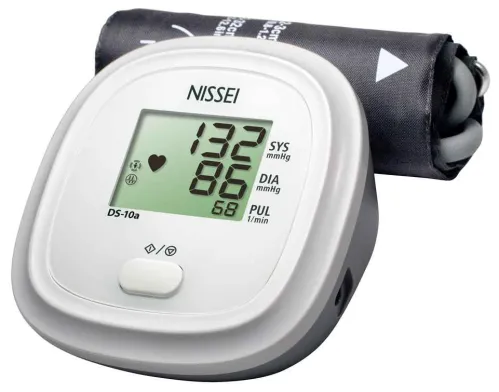 Тонометр Nissei / Ниссей DS-10A автоматический, с адаптером, с манжетой 22-32см, серый / медицинские товары