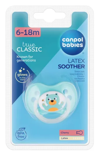 Пустышка для новорожденных Canpol Babies / Канпол Бейбис от 6-18 месяцев не содержит бисфенол-А латексная, зеленая / соска