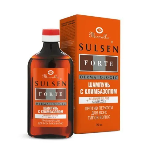 Mirrolla / Мирролла Сульсен Форте шампунь для волос против перхоти с климбазолом 250мл / дерматологическое средство