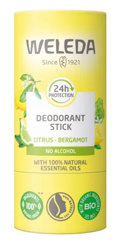 Weleda / Веледа CITRUS - BERGAMOT Дезодорант без спирта с цитрусом и бергамотом, стик, 50г / средство от пота