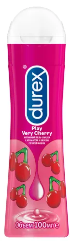 Лубрикант гель смазка Durex / Дюрекс Play Very Cherry с ароматом и вкусом сочной вишни, 100мл / интимные товары