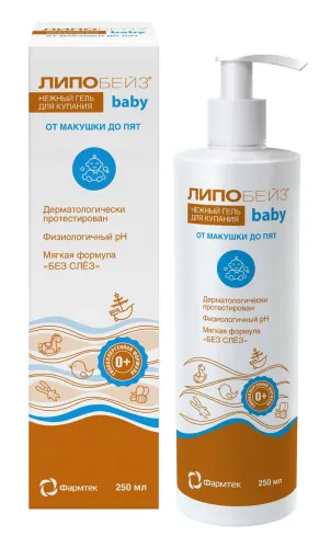 Гель для купания Липобейз Baby, от макушки до пят, 250 мл