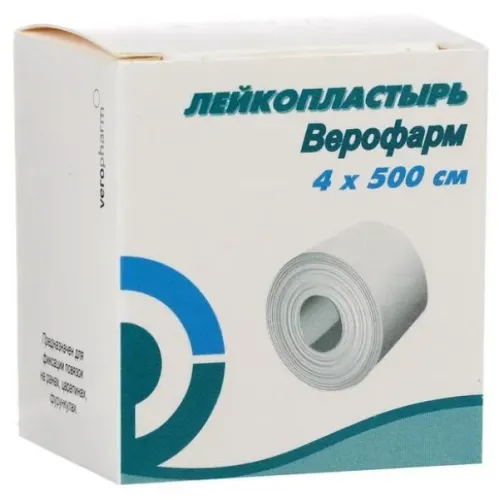 Пластырь фиксирующий Верофарм лейкопластырь рулонный 4х500см