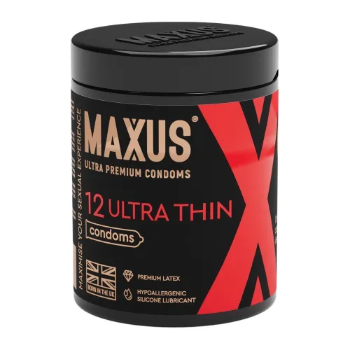 Презервативы Maxus / Максус Ultra thin ультратонкие из латекса со смазкой 12шт.