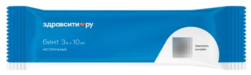 Zdravcity / Здравсити Бинт медицинский марлевый нестерильный 10см 3м / перевязочный материал от ран