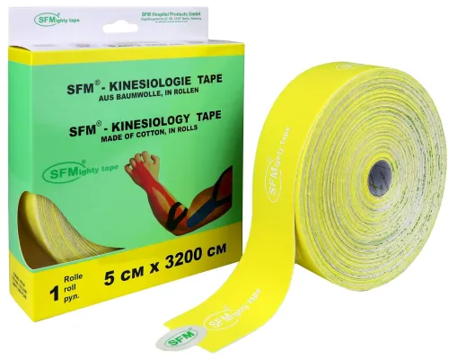 SFM Hospital Products GmbH / СФМ Госпитал Продактс ГмбХ Тейп для тела нестерильный Kinesiology Tape кинезиологический желтый адгезивный восстанавливающий 5х3200см / эластичный бинт