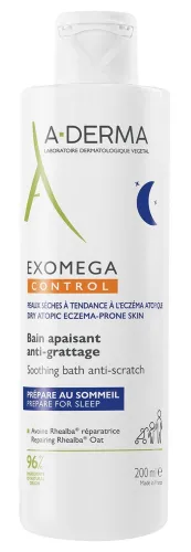 Средство для купания детское A-derma / А-дерма Exomega Control смягчающее успокаивающее, с глицерином, возраст 6+ месяцев, 200мл