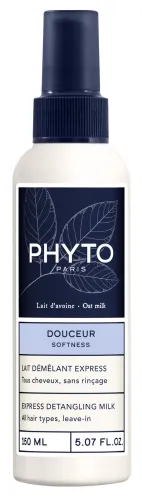 Phyto / Фито Softness Молочко-кондиционер несмываемое для волос всех типов облегчающее расчесывание с экстрактами масел розмарина и календулы 150мл / уходовая косметика