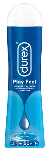 Лубрикант гель смазка Durex / Дюрекс Play Feel с увлажняющим эффектом без искусственных красителей и ароматизаторов 50мл / интимные товары
