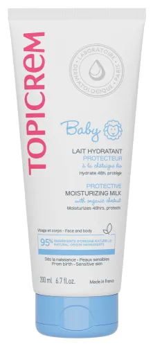 Topicrem / Топикрем Baby Молочко для тела детское, защитное увлажняющее, с каштаном BIO и маслом сладкого миндаля, для чувствительной кожи, 200мл / уходовая косметика