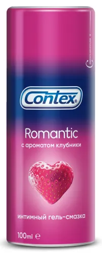 Лубрикант гель смазка Contex / Контекс Romantic с ароматом клубники, 100мл / интимные товары