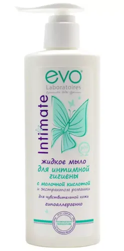 Evo / Эво Мыло для интимной гигиены Intimate для чувствительной кожи с молочной кислотой и экстрактом ромашки 200мл / ухаживающее средство для женской гигиены