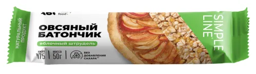 Диетический батончик ABC healthy food, овсяный яблочный, 50г