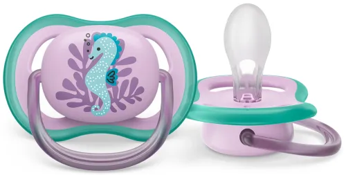 Пустышка для новорожденных Philips Avent / Филипс Авент Ultra Air от 6-18 месяцев, не содержит бисфенол-А силиконовая / соска ортодонтическая с футляром для хранения
